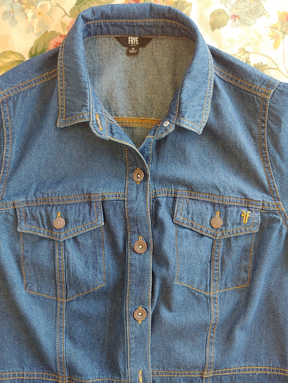 FRYE Blue Denim Button-Front Cotton Dress Women's Medium - Picture 6 of 16